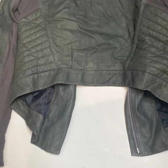 Helmut Lang New York Black Paper Leather Moto Jacket From Barney’s Large Coat